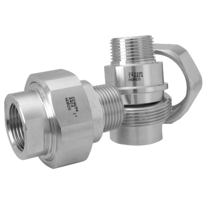 NORDS R-131 I/U 1.4404 UNION 3 PC. 2" INSIDE/OUTSIDE CONICAL SEALING