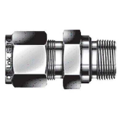 MALE CONNECTOR SS316/316L - 1/8 IN. OD - 1/8 IN. MALE NPT, O-SEAL