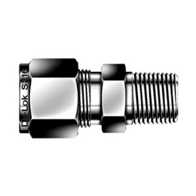 MALE CONNECTOR, 3/16 IN. TUBE FITTING - 1/8 IN. MALE NPT, SS316/316L