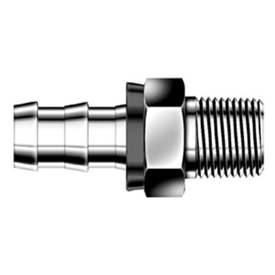 PUSH ON HOSE MALE CONNECTOR 1/2'' TO 1/2'' M-NPT SS316/316L