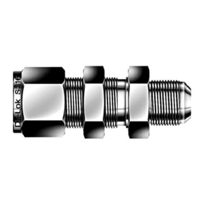 AN BULKHEAD UNION, 10 MM TUBE FITTING - 3/8 IN. TUBE FLARE, SS316/316L
